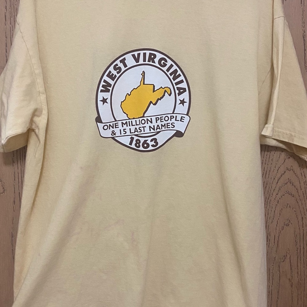 West Virginia T-Shirt  One Million People & 15 Last Names Gildan Heavy Cotton